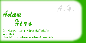 adam hirs business card